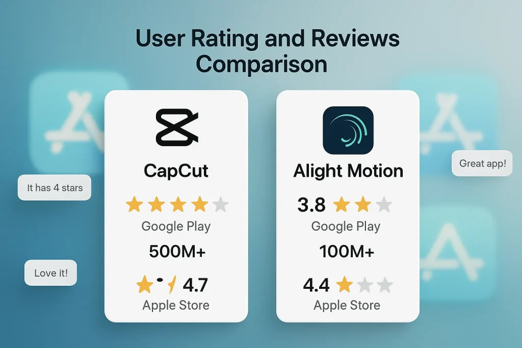 User Rating and Reviews Comparison